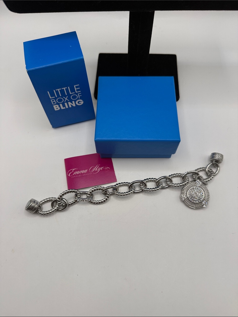 Silver Chain Link Charm Bracelet - Silver